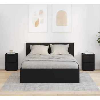 Noční stolek vidaXL Noční stolky 2 pcs Černá 30,5 x 30 x 43 cm kompozitní dřevo [888800]