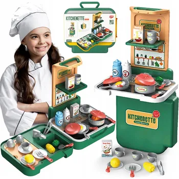 Dětská kuchyňka DĚTSKÁ KUCHYŇKA SPORÁK KUFŘÍK 3V1 SADA x41