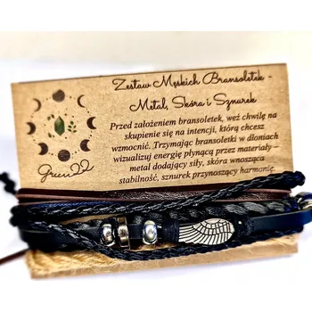 Náramek Pánský Náramek Kožený sada korálků 4ks sada M64