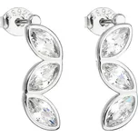 EVOLUTION GROUP CZ Podlouhlé visací stříbrné náušnice se zirkony - 11084.1