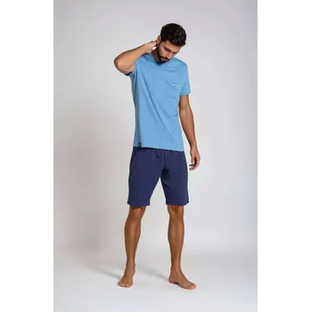 Pánská móda Pyžamo Duty 38881-95X Modrá a tmavě modrá - Henderson XXL