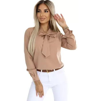 Dámské oblečení Dámská halenka 140-27 - NUMOCO Hnědá XXL