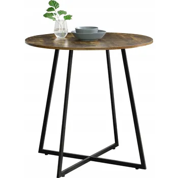 Jídelní stůl Kuchyňský stůl Kontrast kulatý černý 80 x 80 x 78 cm