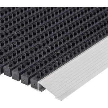 Rohožka Černá venkovní čisticí kartáčová vstupní rohož FLOMA Outline - délka 60 cm, šířka 90 cm, výška 2,2 cm - 88715201