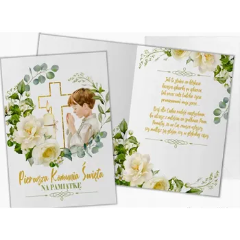 Pohlednice přání ke Svatému přijímání – Památka na První svaté přijímání – blahopřání