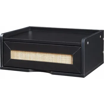 police Nástěnná police se zásuvkou 40x30x16,5 cm černá