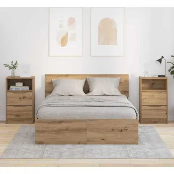 Noční stolek vidaXL Noční stolky se zásuvkou 2 pcs Artisanový dub 40 x 30 x 467 cm [888926]