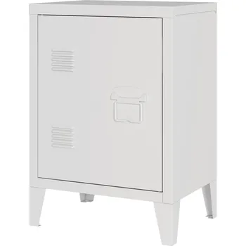 Noční stolek Noční stolek Inari, pravé dveře, ocelový, bílý