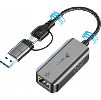 Síťová karta ADAPTÉR USB 3.2 NA ETHERNET SÍŤOVÁ KARTA LAN RJ45 5Gb/s USB-C