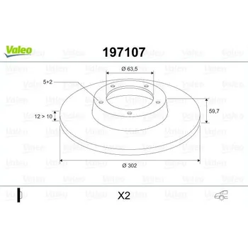 Brzdový kotouč Brzdový kotouč VALEO 197107
