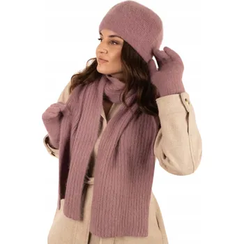 Čepice Majka sada: čepice, rukavice, šála, univerzální velikost, fialová