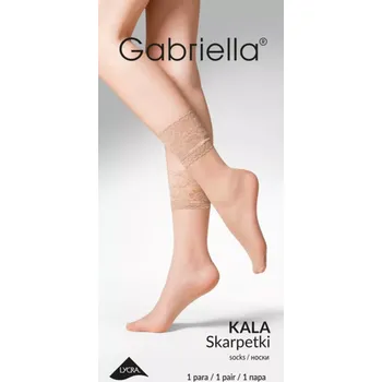 Silonkové ponožky s krajkou KALA nero UNI