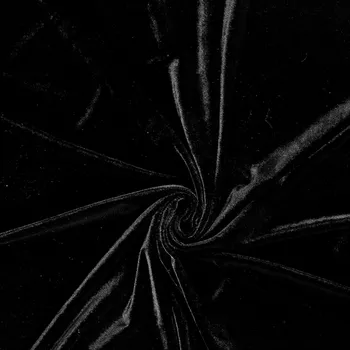 Látka strečový samet premium černý