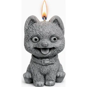 Svíčka Vonná svíčka Pejsek | 22 g | Svíčkománie3D | Barva: Šedá