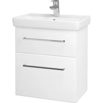 Koupelnový nábytek Dřevojas - Umyvadlová skříňka GO SZZ2 55 - N01 Bílá lesk / Úchytka T04 / L01 Bílá vysoký lesk 20722E