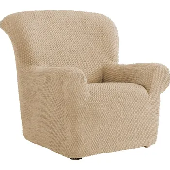 Napínací potah Blancheporte Žabičkovaný bipružný potah na pohovku a křeslo s opěrkami hnědošedá křeslo