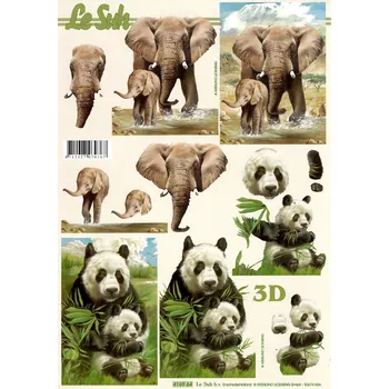 Dětské zboží Papíry 3D pro vystřihování- Pandy a sloni