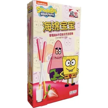 Rýže JUNYI Spongebob bílá jahodová čokoládová tyčinka 48g