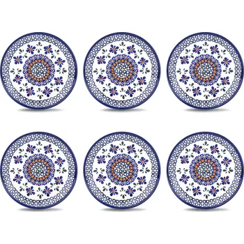 Talíř Sada keramických dezertních talířů pro 6 osob (6 ks) BOLESŁAWIEC - dek. DU60
