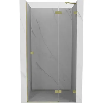 Mexen, Mexen Lunar pravé otočné sprchové dveře 90 cm, transparentní, broušené zlato - 834-090-000-55-00-P