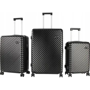 Aga Travel Sada cestovních kufrů černá, tvrdý ABS, 189 l