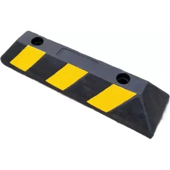 Černo-žlutý gumový reflexní parkovací doraz - délka 55 cm, šířka 15 cm, výška 10 cm - 81001000