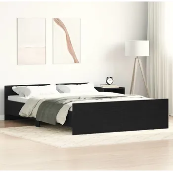 Postel vidaXL Rám postele bez matrace 140x190 cm kompozitní dřevo [3203787] Barva: Černý dub