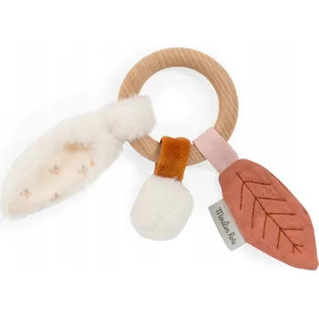 Hračka pro kojence DŘEVĚNÉ CHRASTÍTKO senzorické lístky MOULIN ROTY