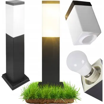 Stojací lampa LED zahradní lampa stojací 45 cm venkovní sloupek E27 LED černá