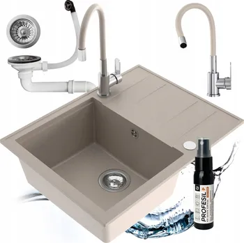 Granitový dřez Jednokomorový granitový dřez Miló Emporio béžový