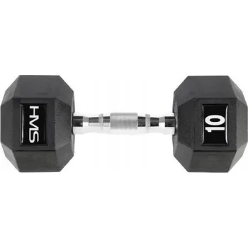 Potažené/pogumované činky s pevnou váhou HMS 1x 10 kg