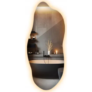 Zrcadlo Zrcadlo Asymetrické Teplé LED Do Moderní Koupelny Obývacího Pokoje 45x100 cm