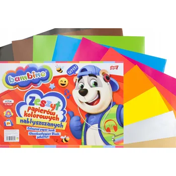 Sešit barevných lesklých papírů A4, 10 listů - Vystřihovánky Bambino
