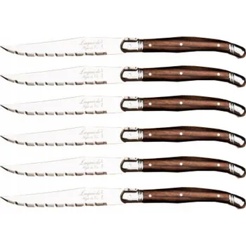 Kuchyňský nůž Nůž Laguiole na steaky z nerezové oceli, 6 kusů v dřevěném bloku #3