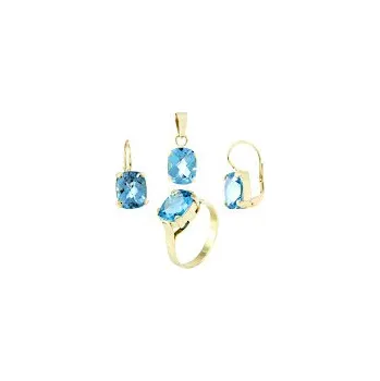 Souprava šperků Zlatá souprava Topaz přírodní v krapnách - ruční práce