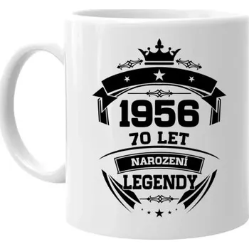 Žertovný předmět 1956 Narození legendy 70 let - hrnek s potiskem- Tričkový.cz