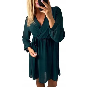 Dámské šaty V954 ELEGANTNÍ ŠATY ZELENÉ vel. ZELEŇ (M)