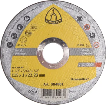 Řezný kotouč KLINGSPOR Kotouč řezný na ocel/nerez A 100 | 115x1x22,2 mm