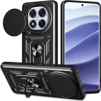 Pouzdro na mobilní telefon Pouzdro Tech-Protect CamShield Pro pro Xiaomi Note 14 Pro 5G/Poco X7 5G – černé (Odolné pouzdro Tech-Protect CamShield Pro pro Xiaomi Redmi Note 14 Pro 5G / Poco X7 5G – matná černá, kryt s posuvnou krytkou čoček a 360° kroužkem)