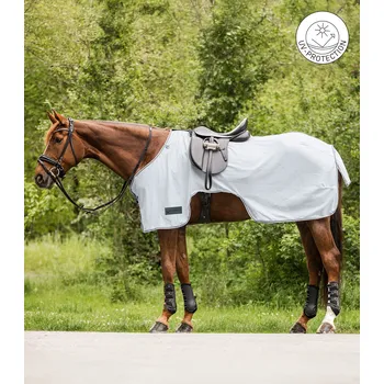 Deka pro koně Deka bederní, jezdecká proti hmyzu síťovaná Protect Waldhausen Barva: stříbrná šedá/šedá, Velikost: 155 cm lehce uchytitelná, ideální pro letní ježdění