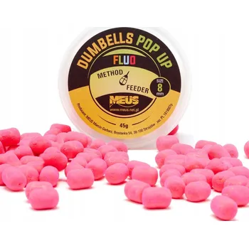 Boilies Nástraha Meus Dumbells Fluo Pop Up 8 mm - Jahoda