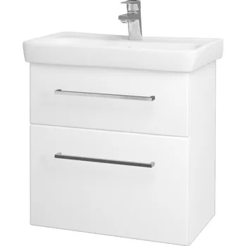 Koupelnový nábytek Dřevojas - Umyvadlová skříňka GO SZZ2 60 - N01 Bílá lesk / Úchytka T04 / L01 Bílá vysoký lesk 20760E