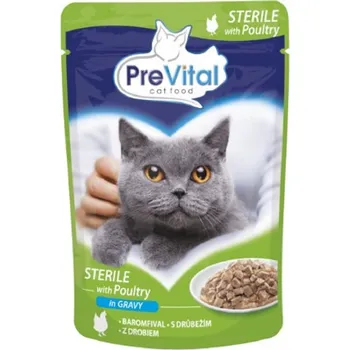 Krmivo pro kočku PreVital 100g kapsa sterile drůbeží v omáčce cat/karton