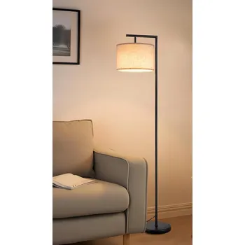 Stojací lampa EDISHINE Stojací lampa do obýváku 160 cm moderní s béžovým stínidlem