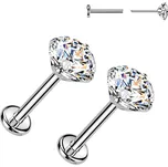 NUBIS® Titanové náušnice PUSH-IN s moissanity 4mm (2 x 0.25ct) - TM031-04