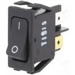ROCKER DPST pol 2 OFF-ON 16A/250VAC černá IP40 není 100mΩ
