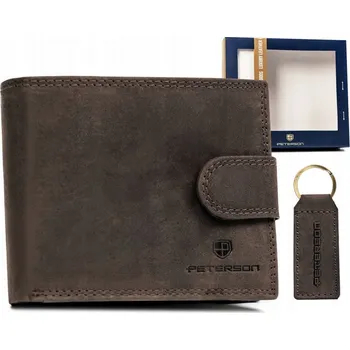 Peněženka Peterson peněženka z pravé kůže + přívěsek na klíče sada