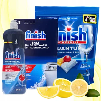 Přípravek do myčky Finish Sada do myčky nádobí Kapsle Quantum All-in-1 60ks Sůl Leštidlo