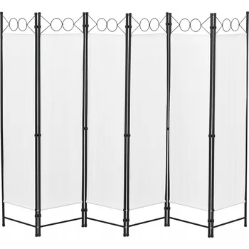 Paraván Paraván zástěna Saragossa, 6dílná, 240x171 cm, bílá