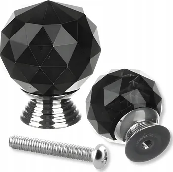 Nábytkové kování Nábytková úchytka knopka černý lesk 3 x 2 x 4,1 cm